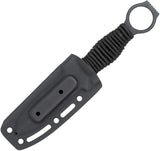 Cobratec Knives Ringed Claymore Black 14C28N Serrated Fixed Blade Knife RCLMDSSBK