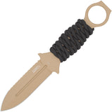 Cobratec Knives Ringed Claymore Coyote Tan 14C28N Serrated Fixed Blade Knife RCLMDSSCT