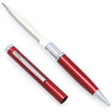 Cobratec Knives Red Aluminum Ink Writing Pen w/ Fixed Blade Knife TRDPK