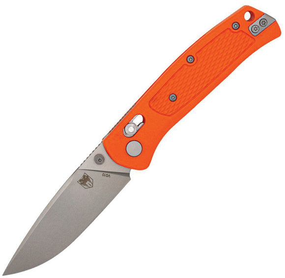 Cobratec Knives EDC Scout Crossbar Lock Orange Folding VG-10 Pocket Knife SCTGRORB