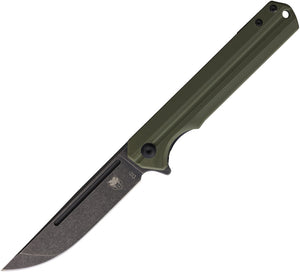 Cobratec Knives Streamline Linerlock OD Green G10 Folding D2 Steel Pocket Knife SLGODG