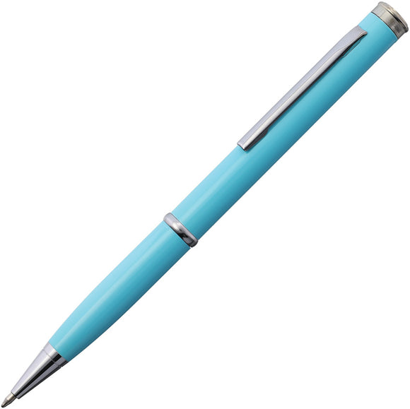 Cobratec Knives Light Blue Aluminum Ink Writing Pen w/ Fixed Blade Knife TTBPK