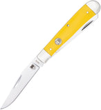 Cobratec Knives Trapper Yellow Delrin Folding VG-10 Stainless Pocket Knife TRPDYL