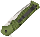 Cobratec Knives Vandal A/O Green Aluminum Folding D2 Steel Knife VDLODG