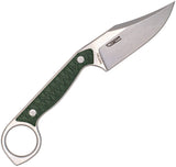 Cobratec Knives Wolfteeth Green Micarta 14C28N Clip Pt Fixed Blade Knife WLTODGCLP
