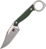 Cobratec Knives Wolfteeth Green Micarta 14C28N Clip Pt Fixed Blade Knife WLTODGCLP