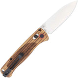 Cobratec Knives Crossbar Lock Zebra Wood Folding D2 Steel Drop Pt Pocket Knife ZWDBLD