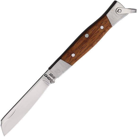 CIMO Slip Joint Brown Wood Folding Stainless Wharncliffe Pocket Knife 3305IMAD