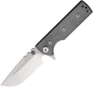 Chaves Knives T.A.K. Blue Label Linerlock Black Micarta Folding Elmax Drop Pt Knife 14238