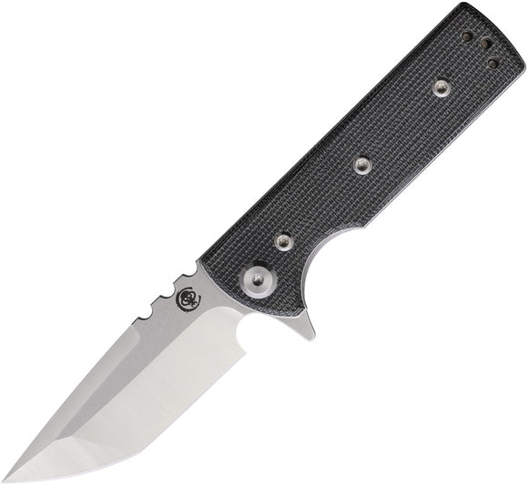 Chaves Knives T.A.K. Blue Label Linerlock Black Micarta Folding Elmax Tanto Knife 14239