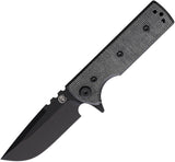 Chaves Knives T.A.K. Blue Label Linerlock Blackout Micarta Folding Elmax Drop Pt Knife 14240