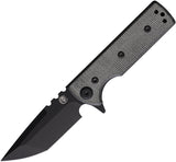 Chaves Knives T.A.K. Blue Label Linerlock Blackout Micarta Folding Elmax Tanto Knife 14241