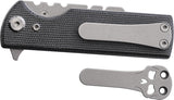 Chaves Knives CHUB Flipper Blue Label Linerlock Black Micarta Folding Pocket Knife 14242