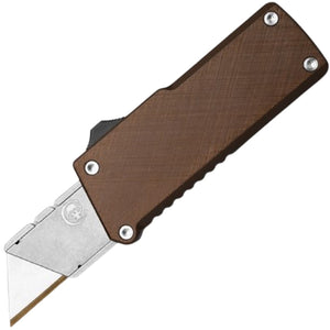 Chaves Knives Automatic CHUB Knife OTF Brown Crosshatch Alumium Utility Blade 143129