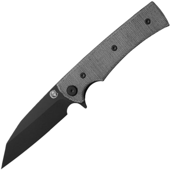 Chaves Knives Sangre Street Linerlock Blackout Micarta Folding Elmax Wharncliffe Knife 14325