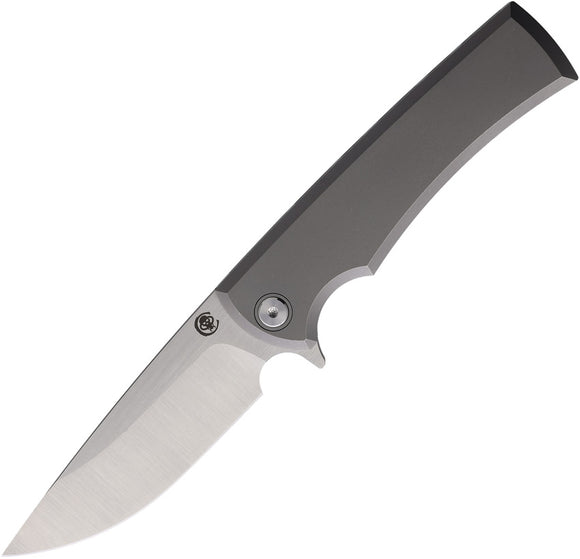 Chaves Knives Liberation Street Framelock Stonewashed Titanium Folding M390 Drop Pt Knife 43495