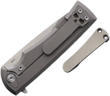 Chaves Knives Liberation Street Framelock Stonewashed Titanium Folding M390 Drop Pt Knife 43495