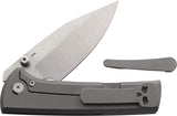Chaves Ultramar Scapegoat Street Framelock Gray Titanium Folding Bohler M390 Knife 43968
