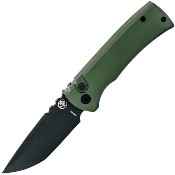 Chaves Knives Pro Tech Automatic Redencion 229 Knife Green Aluminum DLC S35VN Blade