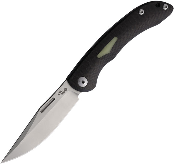 CH Knives Slip Joint Carbon Fiber & Glow In The Dark Inlay Folding Bohler M390 Knife HSJ