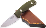 Casstrom Safari Mini Hunter OD Green G10 14C28N Sandvik Fixed Blade Knife 10607