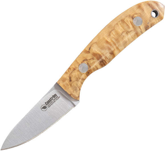 Casstrom Safari Mini Hunter Curly Birch Wood 14C28N Sandvik Fixed Blade Knife 10618