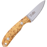 Casstrom Safari Mini Hunter Curly Birch Wood 14C28N Sandvik Fixed Blade Knife 10618