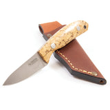 Casstrom Safari Mini Hunter Curly Birch Wood 14C28N Sandvik Fixed Blade Knife 10618