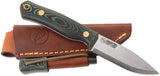 Casstrom No.8 Swedish Forest Green & Black Micarta 14C28N Fixed Blade Knife 12827