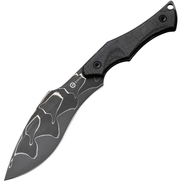 Civivi Vaquita II Black Micarta Damascus Mini Fixed Blade Neck Knife 047CDS1