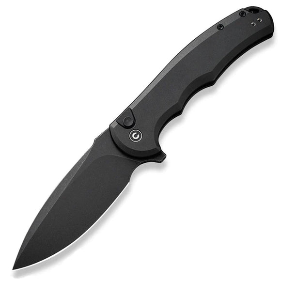 Civivi Praxis Button Lock Black Aluminum Folding Nitro-V Pocket Knife 18026E1