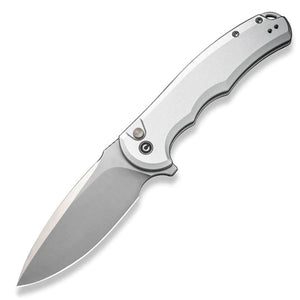 Civivi Praxis Button Lock Silver Aluminum Folding Nitro-V Pocket Knife 18026E2