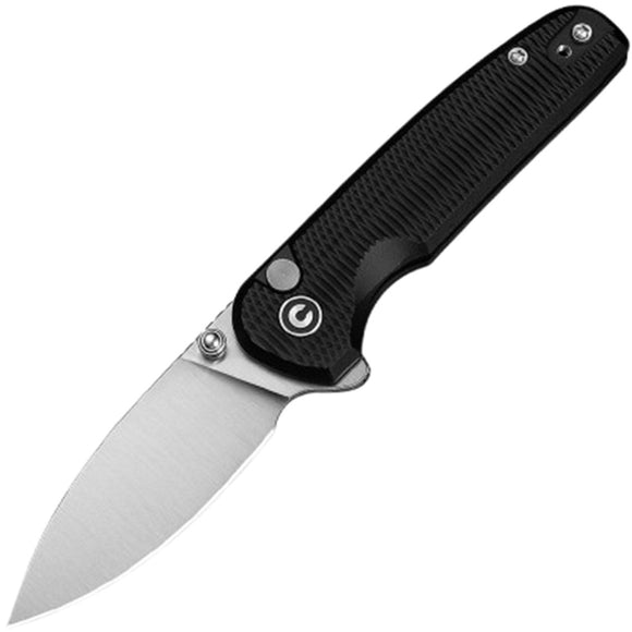 Civivi Mini Shakan Button Lock Black Aluminum Folding Nitro-V Pocket Knife 20052F1