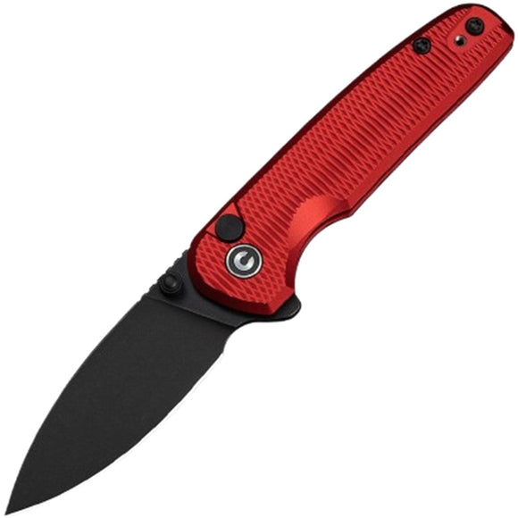 Civivi Mini Shakan Button Lock Red Aluminum Folding Nitro-V Pocket Knife 20052F2