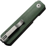 Civivi Sendy Linerlock Green Micarta Folding Nitro-V Drop Pt Pocket Knife 21004A1