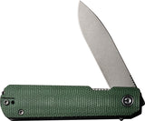 Civivi Sendy Linerlock Green Micarta Folding Nitro-V Drop Pt Pocket Knife 21004A1