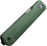 Civivi Sendy Linerlock Green Micarta Folding Nitro-V Drop Pt Pocket Knife 21004A1