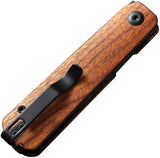Civivi Sendy Linerlock Guibourtia Wood Folding Nitro-V Drop Pt Knife 21004A2