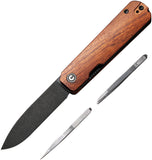 Civivi Sendy Linerlock Guibourtia Wood Folding Nitro-V Drop Pt Knife 21004A2