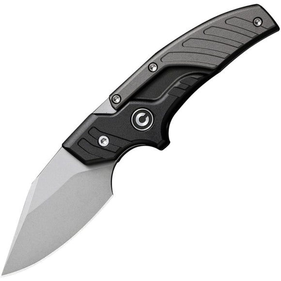 Civivi Typhoeus Folding Push Dagger Knife Black & Gray Aluminum 14C28N Blade w/ Sheath 210363