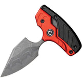 Civivi Typhoeus Folding Push Dagger Knife Black & Red Aluminum Damascus Blade w/ Sheath 21036DS1