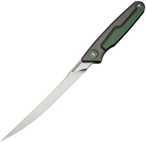 Civivi Shawka Fillet Linerlock Green & Gray Aluminum Folding 14C28N Knife 22029B3