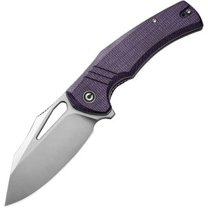 Civivi BullTusk Linerlock Purple Micarta Folding 14C28N Pocket Knife 230173