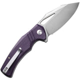 Civivi BullTusk Linerlock Purple Micarta Folding 14C28N Pocket Knife 230173