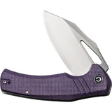 Civivi BullTusk Linerlock Purple Micarta Folding 14C28N Pocket Knife 230173