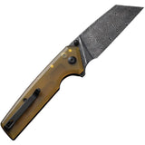 Civivi Amirite Button Lock Ultem Folding Damascus Reverse Tanto Pocket Knife 23028DS1