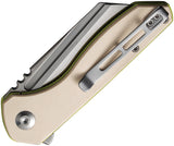Civivi ExOne Linerlock Ivory G10 Folding Nitro-V Reverse Tanto Pocket Knife 230362