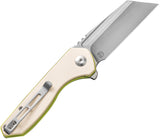 Civivi ExOne Linerlock Ivory G10 Folding Nitro-V Reverse Tanto Pocket Knife 230362