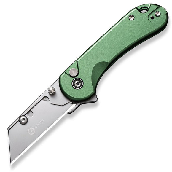Civivi Elementum Utility Button Lock Green Aluminum Folding 6Cr Pocket Knife 23029B3