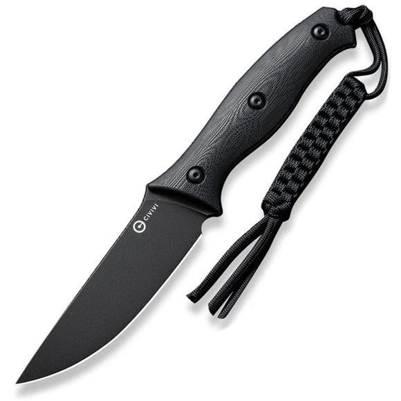 Civivi Stormridge Black G10 Nitro-V Fixed Blade Knife w/ Belt Sheath 230411